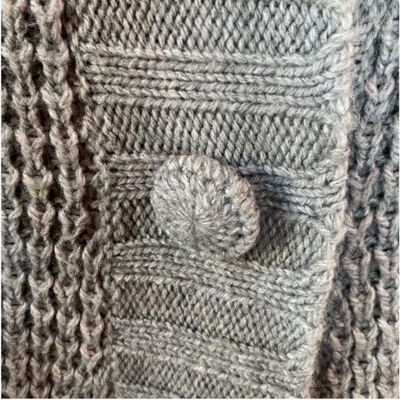 NWOT-Sioni- Long Sweater Jacket Grey DYDE Rabit Fur - Picture 6 of 12